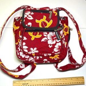LIKE NEW Hawaiian Spirit Mini Convertible Maroon Backpack approx 8” x 9” 🌺